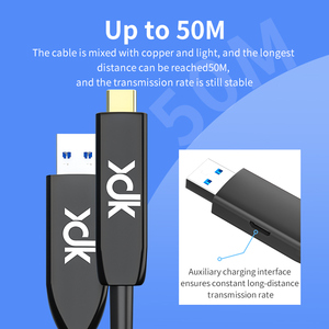 สายเคเบิ้ลข้อมูลออปติคอลที่ใช้งานได้สายเคเบิล Type C สำหรับ USB-A ยาว10กรัมตัวผู้กับ USB-C ส่งสัญญาณแบบ lossless ความเร็วสูง - Product Image 4