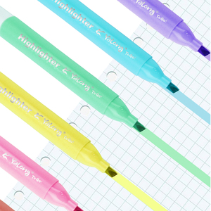 亚龙品牌迷你荧光笔记号笔6 PVC彩色混合荧光笔 - Product Image 6