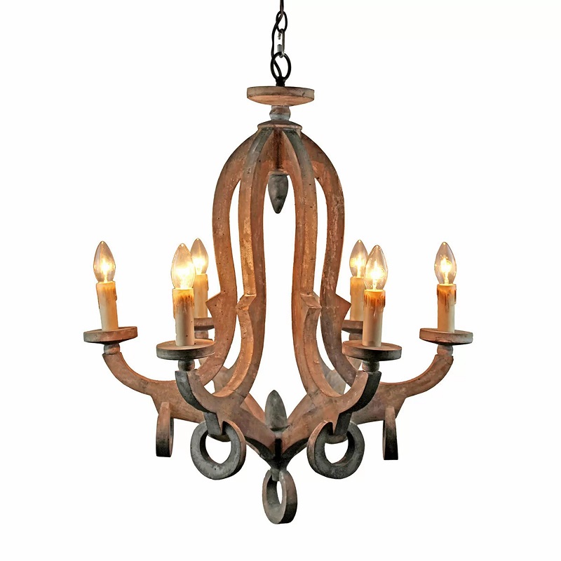 French country solid wood chandelier personality dining room living room wooden  Pendant lamp