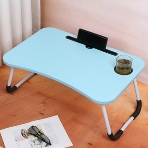 Modern Portable Wooden Study <strong>Table</strong> <strong>for</strong> Office Use Foldable and Adjustable <strong>Lap</strong> Bed Desk with Cup Holder and Pad <strong>Computer</strong> Desks - Product Image 6