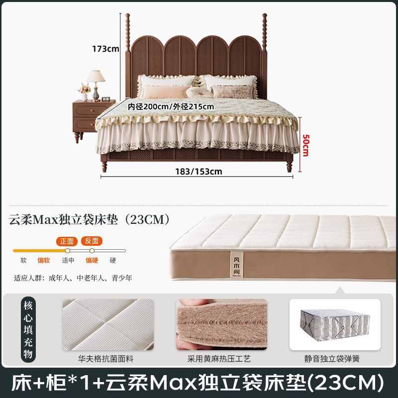 Bedside table * 123CM Cloud Soft Individual Pocket Mattress