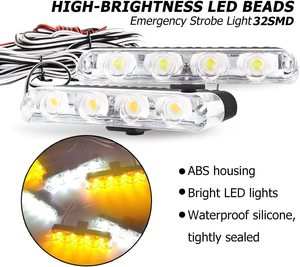 DC12V çift renk Amber beyaz waning işık iyon serisi Duo lineer LED lighgrill izgara strobe ışıkları motosiklet flaşör - Product Image 3