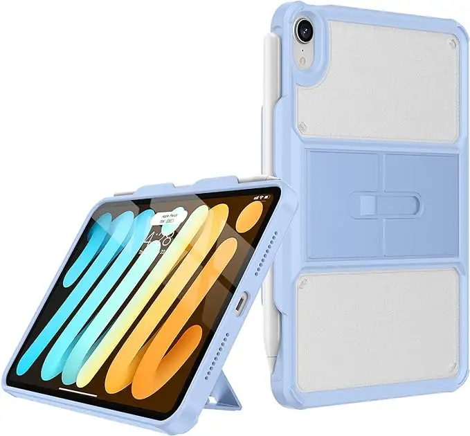 Cứng PC Cover quay lại với có thể gập lại đứng cho iPad Mini 6th thế hệ 8.3 inch 2021 với Bút Chì Chủ