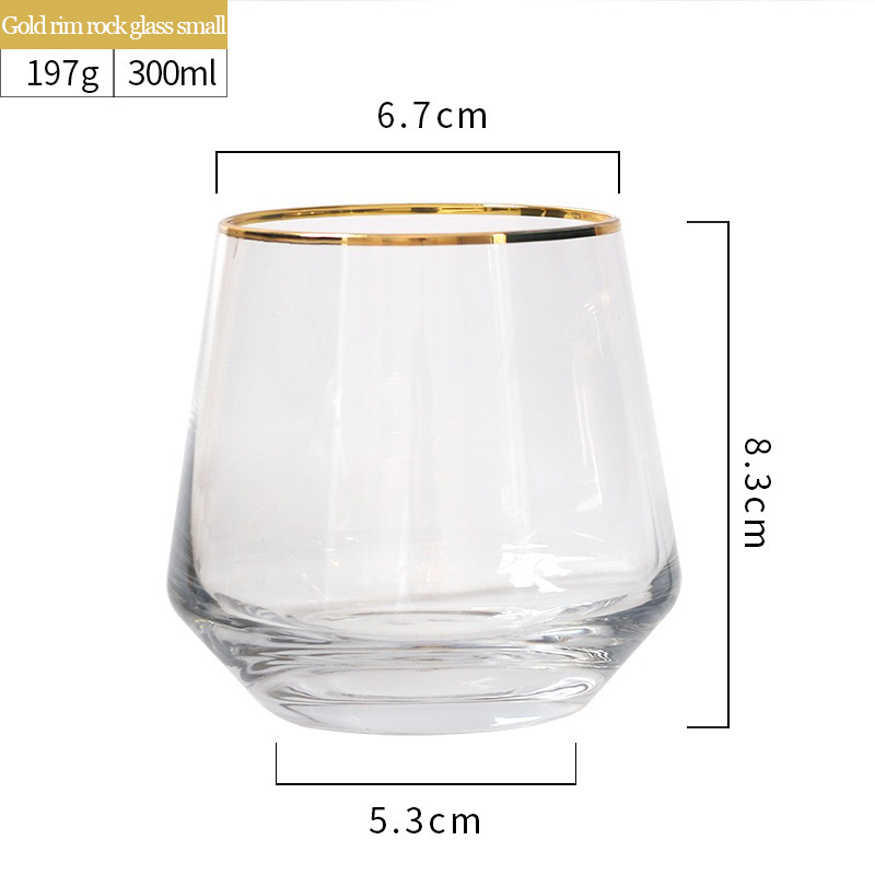 Rock glass small with gold rim