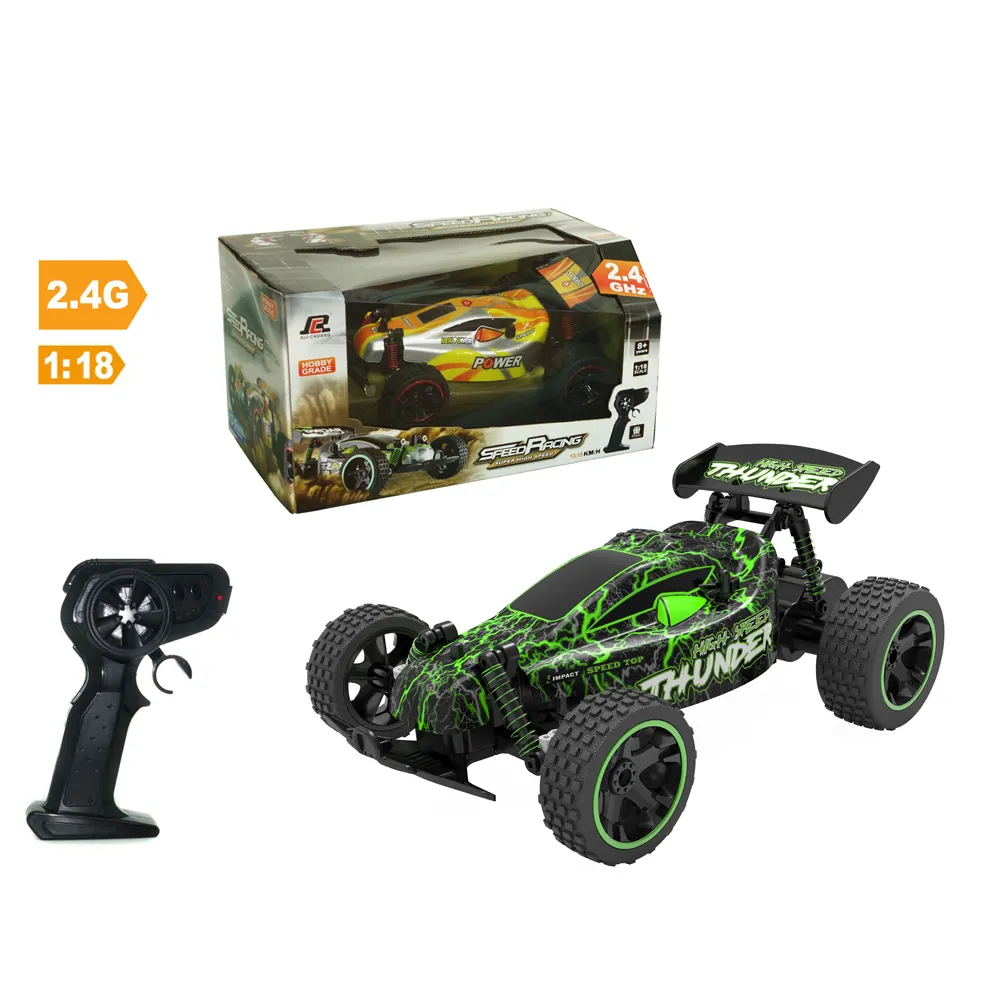 Coche todoterreno teledirigido 4WD, camión de alta velocidad con luz, 2,4G, 1:18