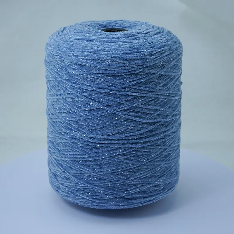 Wholesale Fancy yarns 5S/1 9s/1 Shiny Chenille for home textile articles Sewing yarn for knitting