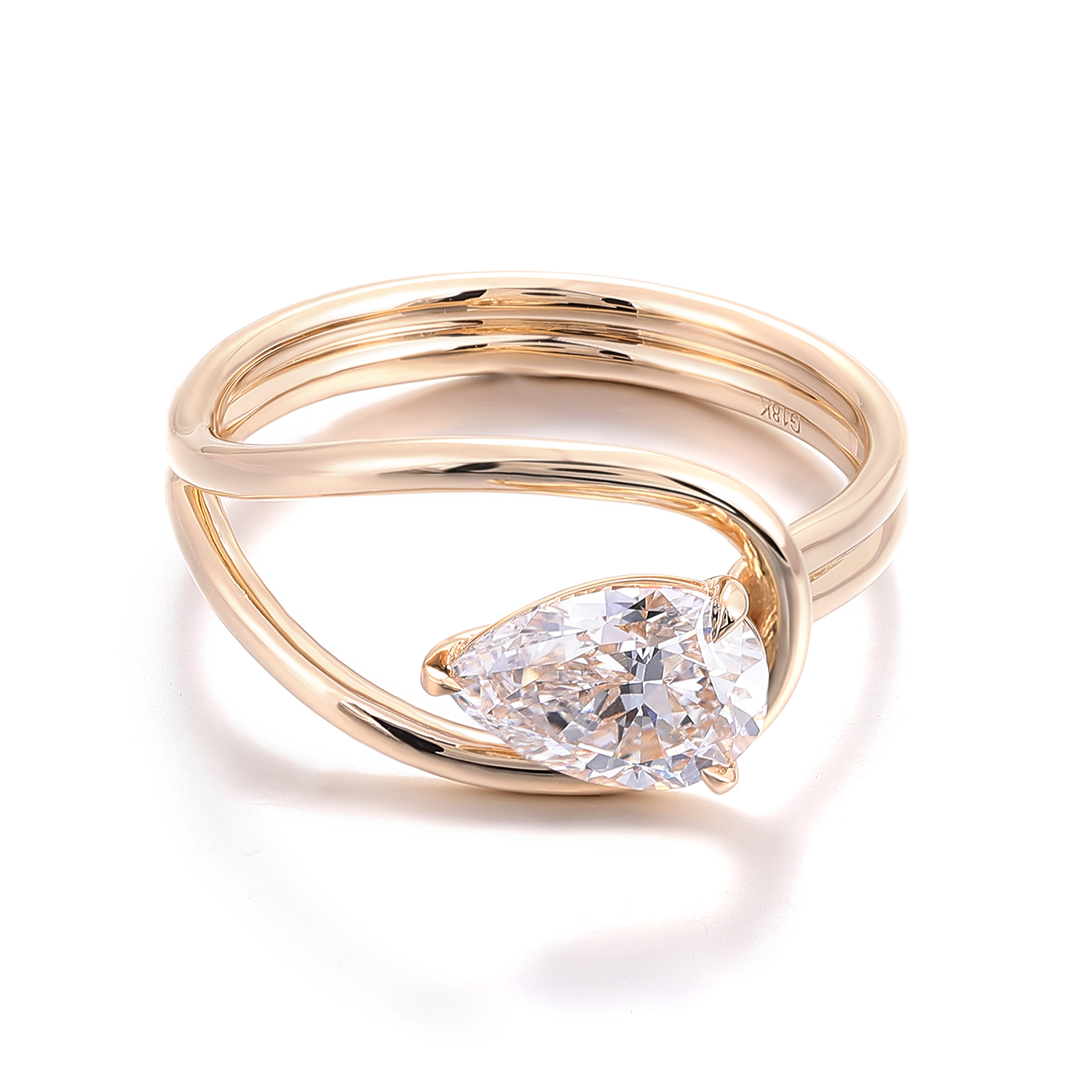 แหวนเพชรแล็บทองแท้ 10k