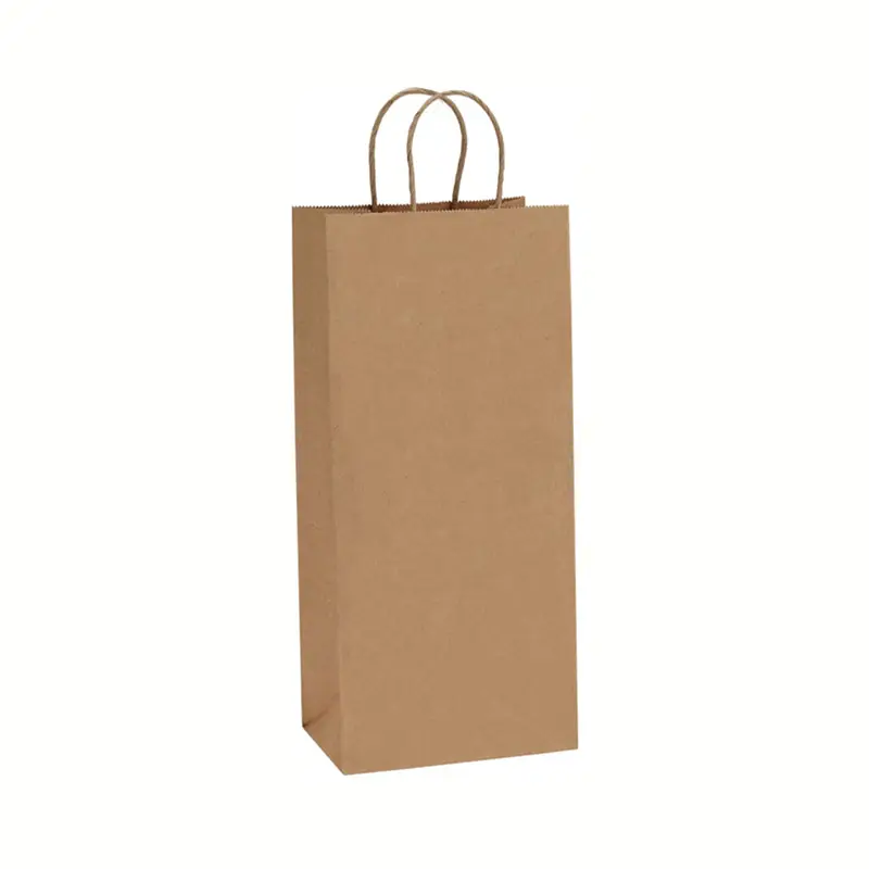 Premium kalite hediye ambalaj kağıt torba moda şarap Kraft torbalar