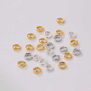 銅14K18KダブルホールクローズDIYブレスレットネックレスパールビーズバックルエンドコネクタリングジュエリー作り用