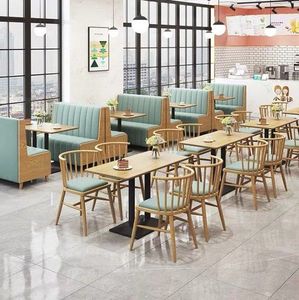 现代漂亮的餐厅套装家具餐桌带椅子咖啡店家具咖啡厅桌椅快速发货
