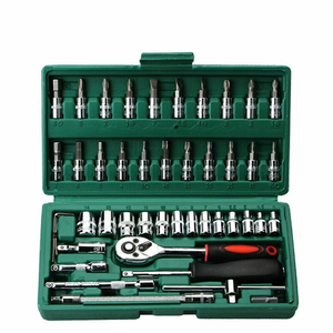 汽车修理工具箱1/4英寸套筒套装汽车修理工具棘轮扭矩扳手组合汽车修理工具套装