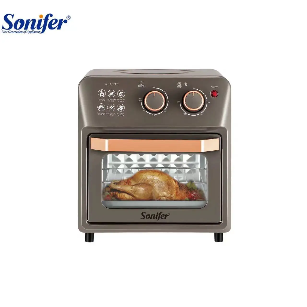 Sonifer SF-1027 all'ingrosso nuova cucina alloggiamento in metallo multifunzionale 11l elettrico 2 in 1 friggitrice ad aria forno