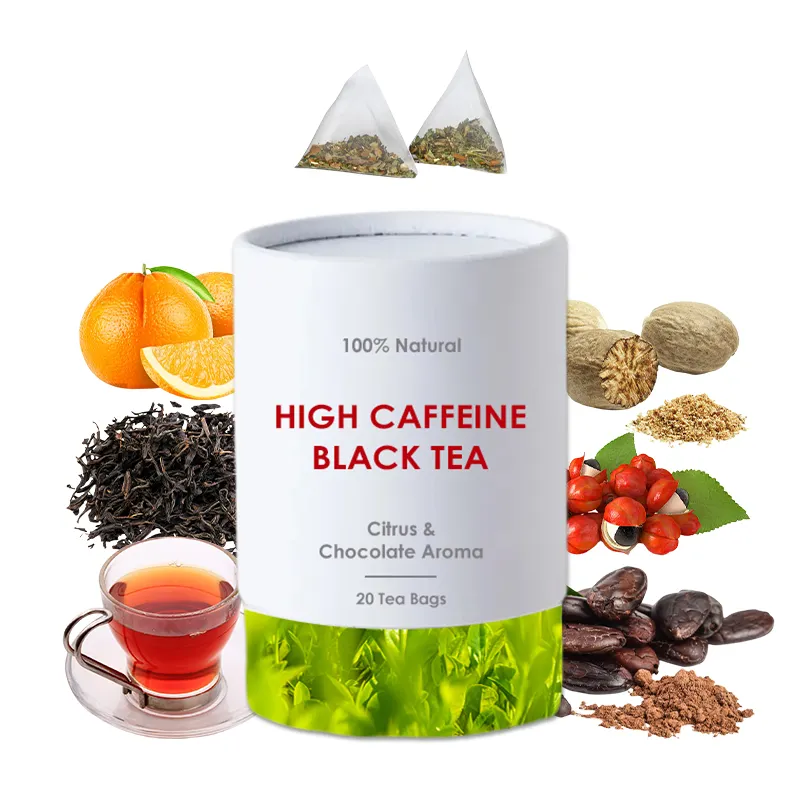 निजी लेबल ओएम हर्बल मिश्रण चाय प्राकृतिक उच्च कैफीन चाय कोको काली चाय कोको काला चाय का
