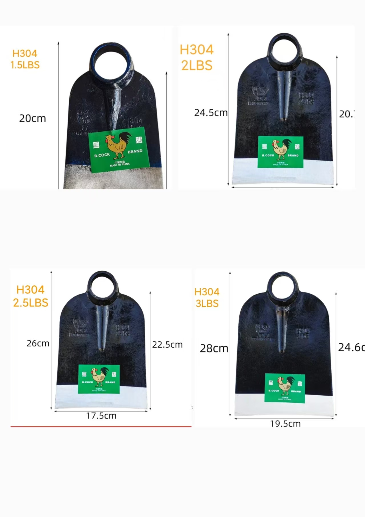 Standard sizes