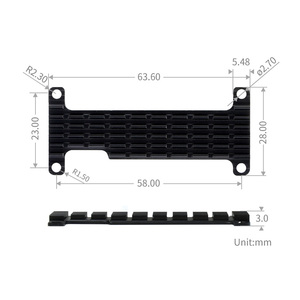 Waveshare adanmış alüminyum soğutucu ahududu Pi için sıfır serisi, sıfır/sıfır 2 W, hızlı ısı dağılımı, panoları dahil değildir - Product Image 6