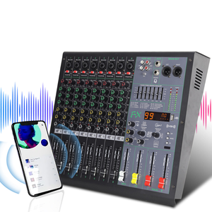 LX08เครื่องผสมสัญญาณเสียงแบบมืออาชีพ, เครื่องผสม USB 8ช่องมีเอฟเฟกต์เสียงสะท้อน99ชิ้นในตัวคอนโซลมิกซ์ระบบดิจิตอล