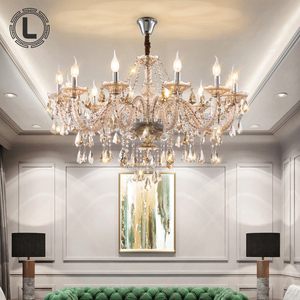 Hotel Lobby Crystal Luxury Chandelier Living Room Nordic Modern Pendant <strong>Lamp</strong> En Cristal Led <strong>Grand</strong> Lustre Salon Plafond Haut