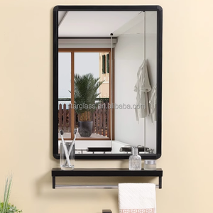 Espejo de baño sin perforaciones Espejo cuadrado rectangular tipo pared colgante - Product Image 2