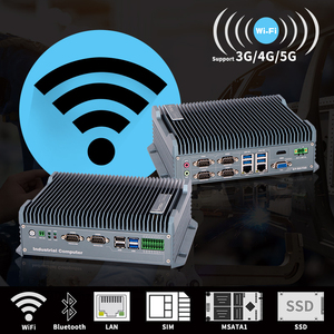 Máquina industrial todo en uno sin ventilador PC industrial integrada Mini PC computadora de escritorio con entrada/salida rica 8 * puertos USB - Product Image 4