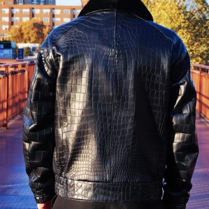 High-end luxury <strong>selected</strong> A-grade crocodile leather short <strong>coats</strong> for both men and women are custom-made based on samples - Product Image 5