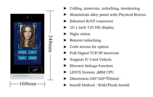 Digital 10 pulgadas táctil Color 1080P Android/Linux SDK sistema de audio/video basado en IP sistema de intercomunicación de ascensor para apartamentos
