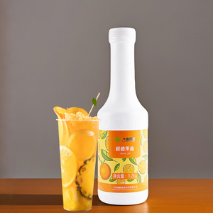 Factory Wholesale Bubble Tea <strong>Juice</strong> Concentrate in Bottle Orange Jam Flavored <strong>Raw</strong> Material for Milk Tea Ingredients Sugar Water