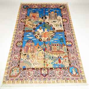 YILONG 6.5 'x 10' de Soie Noué À La Main Tapis Classique Tapisserie Picturale Tapis