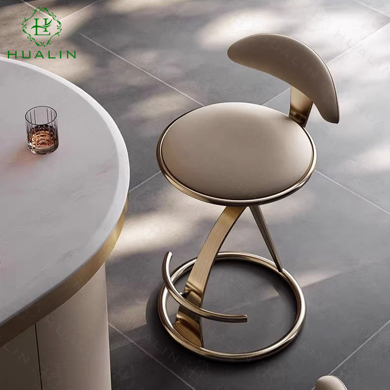 Tabouret de bar en acier inoxydable doré