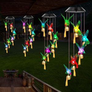 庭の色変更ライトアップソーラーグリーンハチドリ<span class=keywords><strong>LED</strong></span>メモリアルベルウィンドチーム庭パティオホーム用