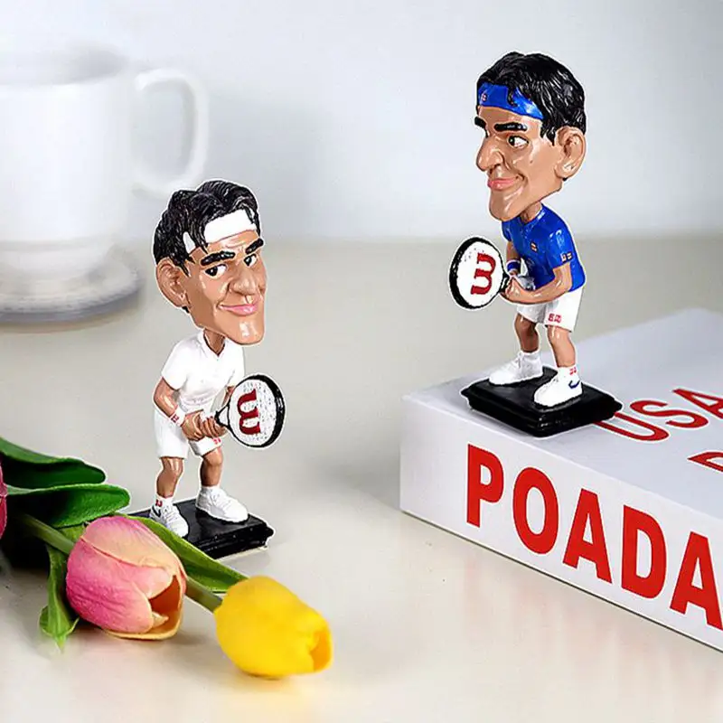 Venda quente Polyresin Tennis Player Personalizado Resina Bobble Head Dolls Personalizado Bobblehead Para Atacado