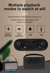 家用马歇尔微型迷你Dj木制音箱Kts便携式复古皮革图案RGB迷你多功能充电扬声器