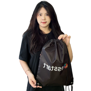 Custom Cheap Nylon Drawstring Backpack Bag Camping Climbing Sport Basketball Swimming Bicycle Running <strong>String</strong> Bag - Product Image 1