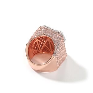 Hip Hop Custom Iced Out Single Baguette Initial Letter Number Square Ring Personalized <strong>Rapper</strong> Jewelry