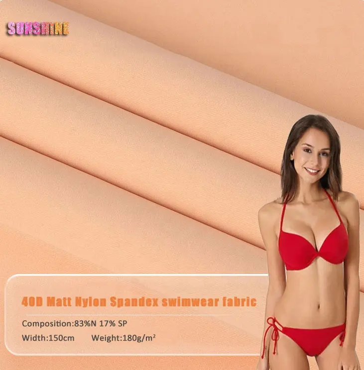 180G Custom 83% Nylon 17% Spandex UPF 50+ 4 Way Stretch matt Polyamide Elastane Swimwear Fabric