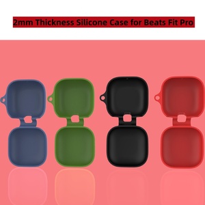 Beats Fit Proケースカバー用、Beats Fit Pro 2021用ソフトシリコンケースキーホルダー付き耐衝撃性イヤフォンケースカバー - Product Image 5