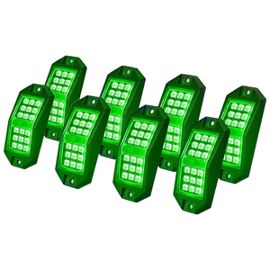 8pods rgb הוביל אורות סלע אורות ערכת עם אפליקציה/rf שליטה מרחוק רכב אור אור זוהר זווית רחבה ססגוניות