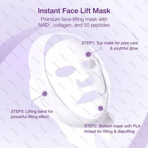 50ペプチドNAD + BIOフェイス & ネックシートマスクアンチエイジングリンクルリデュースファインラインホワイトニング保湿3Dフルマスク
