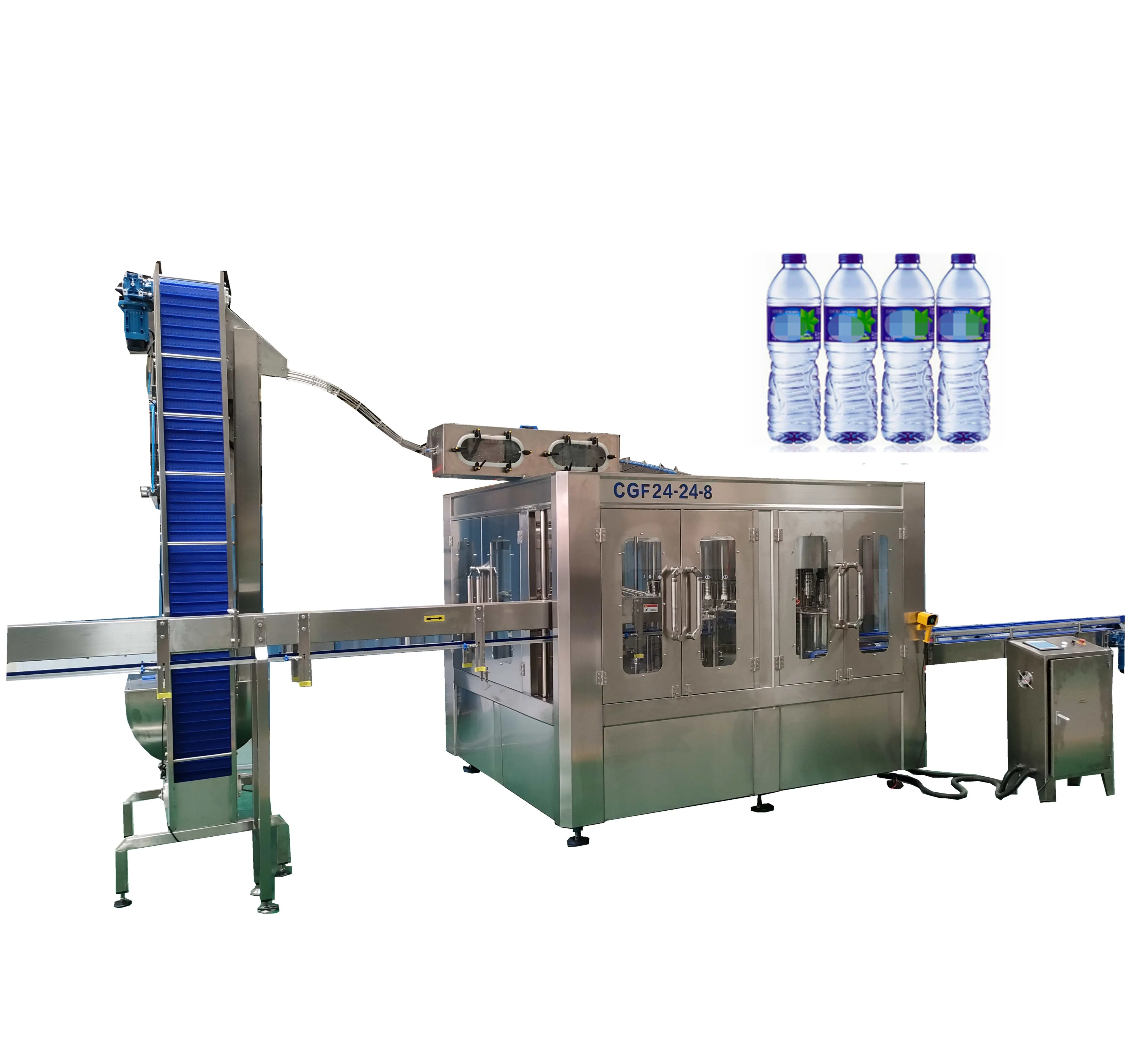 Automatische Pet Fles Pure Minerale Bron Water Spoelen Vulling Capping Verpakkingsmachine Kleine Bedrijf Complete Productielijn