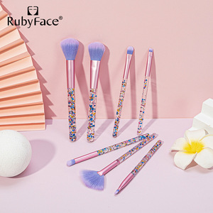 Rubyface pink Blue Makeup <strong>Brushes</strong> Kit <strong>7</strong> <strong>Pcs</strong> with Box High Quality <strong>Brushes</strong> Set for Powder Eyeshadow Blush Foundation Makeup Tools - Product Image 4