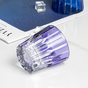 Dikey desen 200ml ile yeni tasarım viski Tumbler kalınlaşmış cam