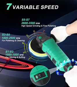 110V zota Cổ Phiếu có sẵn 1600W 7 inch/6 inch đồng nguyên chất động cơ xe đệm, 7 tốc độ biến 1000-3500 RPM. - Product Image 3