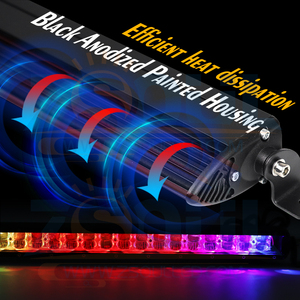 32&quot; 38&quot; 42&quot; 50&quot; Slim Single Row RGB Chasing LED Light Bar with <strong>Remote</strong> and App Sync Control for Truck Jeep Car - Product Image 4