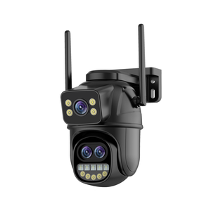 Icsee PTZ 3เลนส์กล้อง9MP WiFi ซูมได้ในเวลากลางคืนสีดำใช้เซนเซอร์ซีมอสไฟฟลัดไลท์กล้องโดมแบบกล่อง - Product Image 1