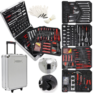 1000件铝制手推车手动工具箱套装套筒扳手工具套装专业187件工具箱 - Product Image 1
