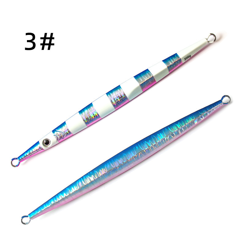 3 tiras azules con vientre rosado y tira luminiscente de un solo lado.