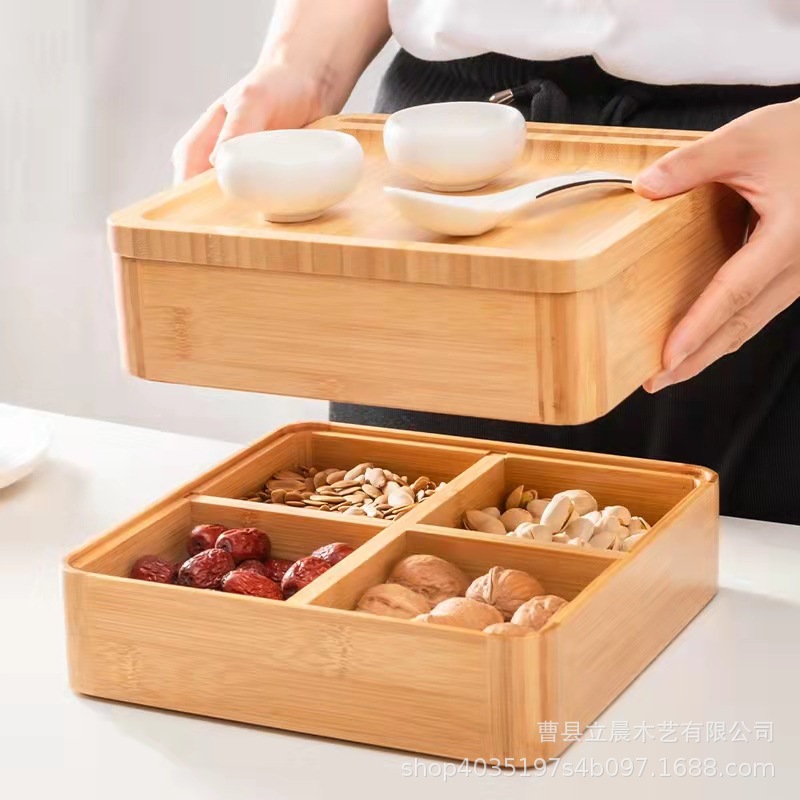 Bamboo and wooden lid