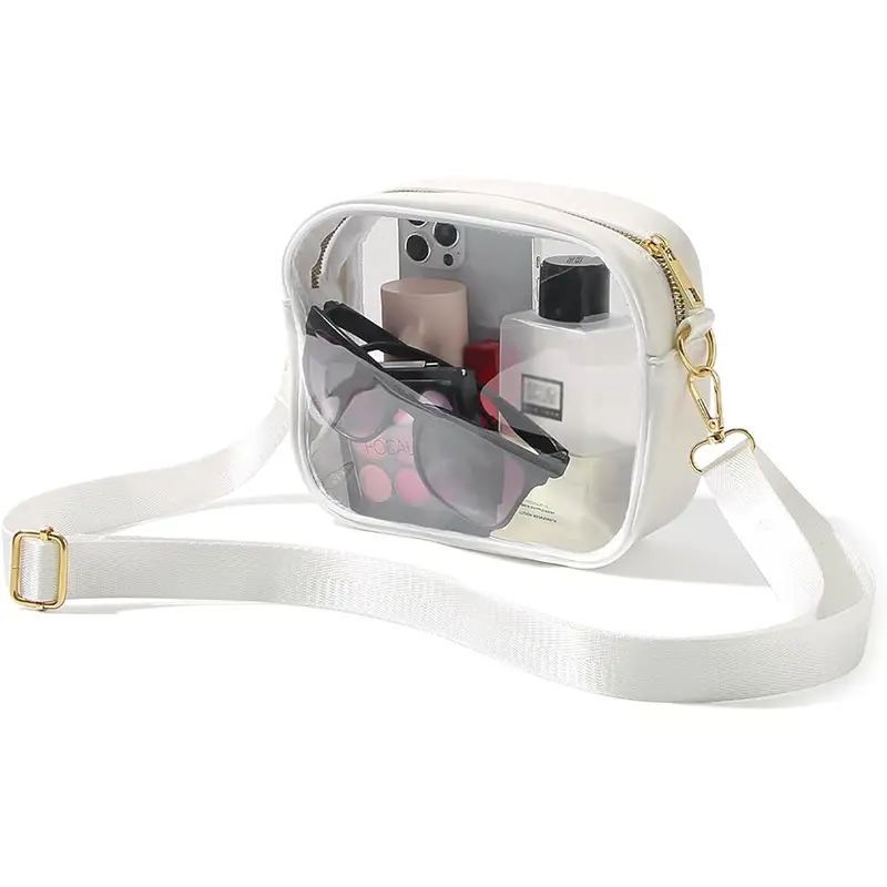 Clear Bag Stadium Approved Cross body Transparente Tasche für Konzerte Sport veranstaltungen Geldbörsen für Männer Frauen