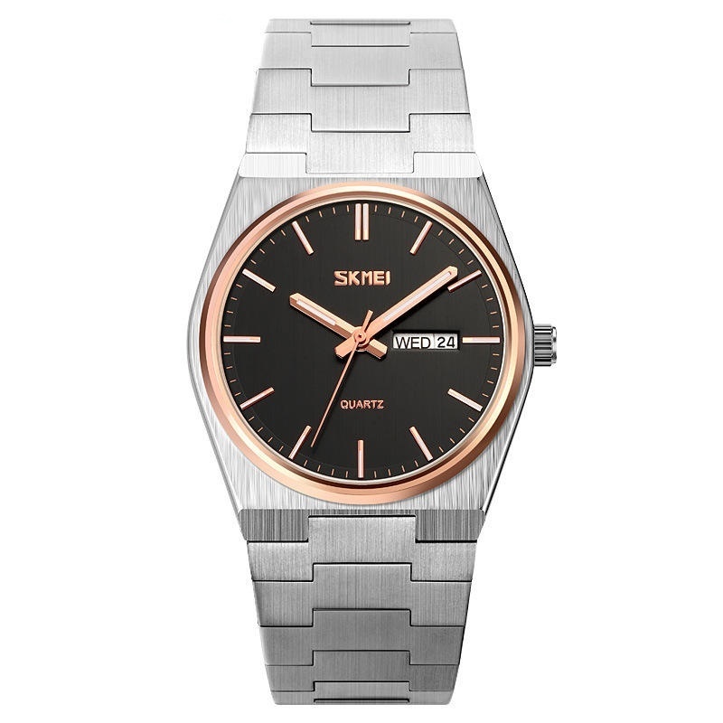 Silver Black -Rose gold bezel