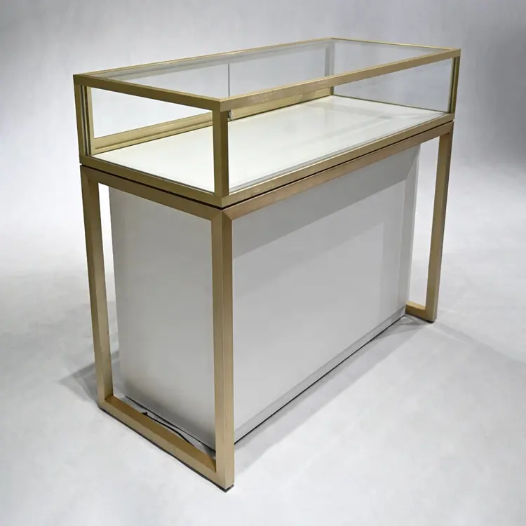Luxury Wood Display Cabinets Full Vision Glass Showcase White Trophy Display Cabinet Showcase Supplier