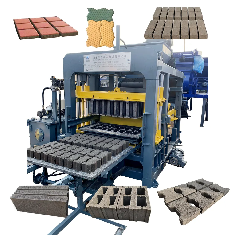 KAIDONG QT5-15 otomatik beton blok yapma makinesi üretim hattı birbirine tuğla üretim makinesi
